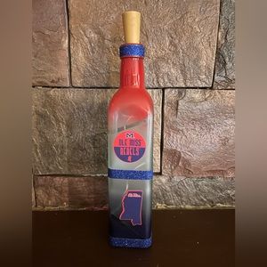 Handmade Upcycled Lighted University of Mississippi Ole Miss bottle bar decor